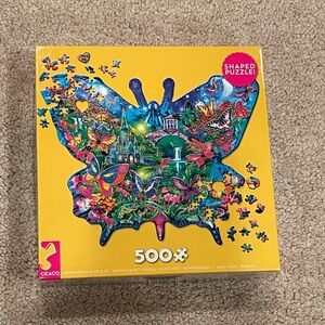 BRAND NEW, still sealed, 500 piece puzzle, shaped like a butterfly